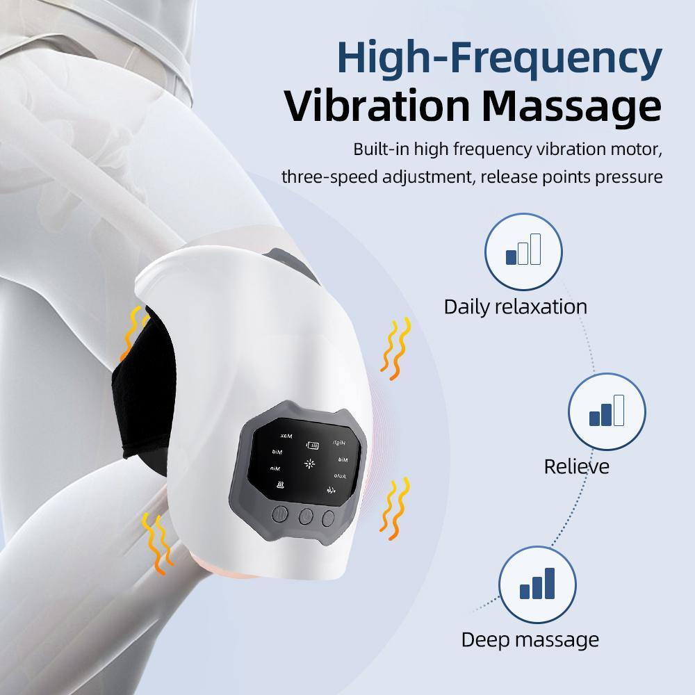 Smart Airbag Knee Massager, 3 Speed Hot Compress Knee Massage Instrument with LCD Display, Electric Heating Knee Massage Tool for Home & Travel