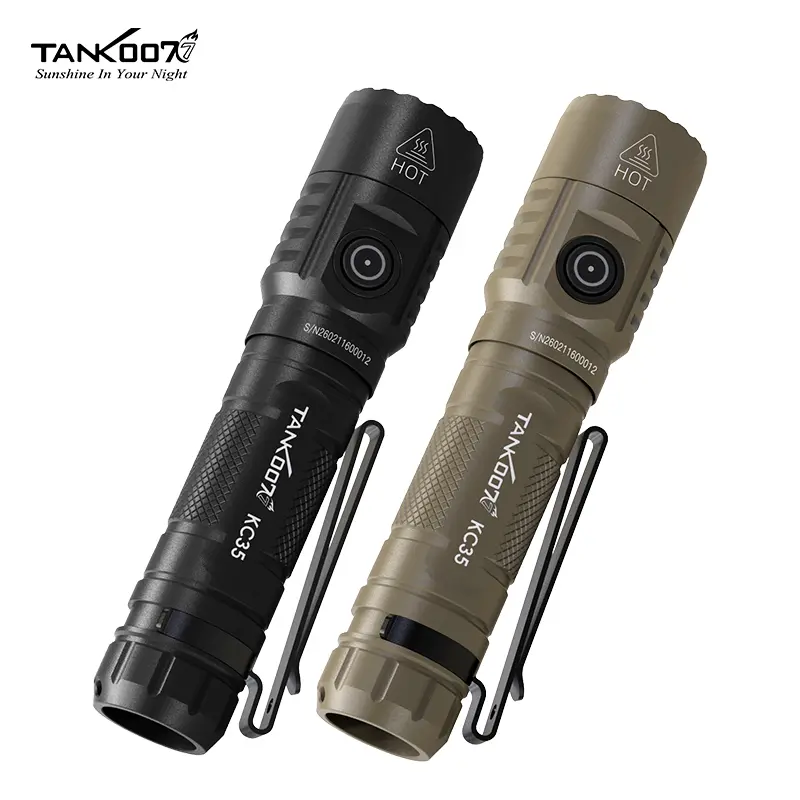 TANK007 KC35 High-Power Tactical LED Torch, 5000LM, 5000mAh Battery, Waterproof, Reverse Charge, Outdoor Light for Patrol Camping, High-Power Torch
