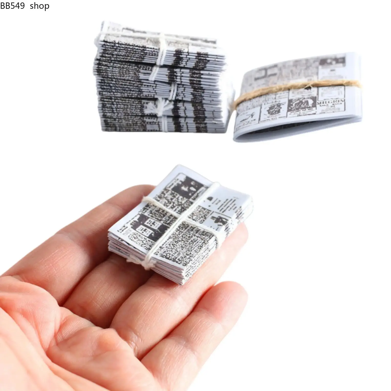 1 Bundle Miniature Newspaper Decor | 1:12 Scale Decorative Model Modeling | Dollhouse DIY Styling Accessory | Tiny Home Decor Micro Miniature | Realistic Paper Decor for Dollhouse Interior | Decoration | Dollhouse Scenes