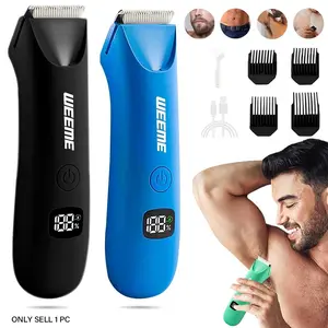Men's Body Groomer with Digital Display, Multi-Functional Electric Hair Removal Device, Cordless Rechargeable Trimmer, Portable Quick Body Hair Trimmer for Private Use, Intimate Pubic Trimmer, Rechargeable Body Trimmer
