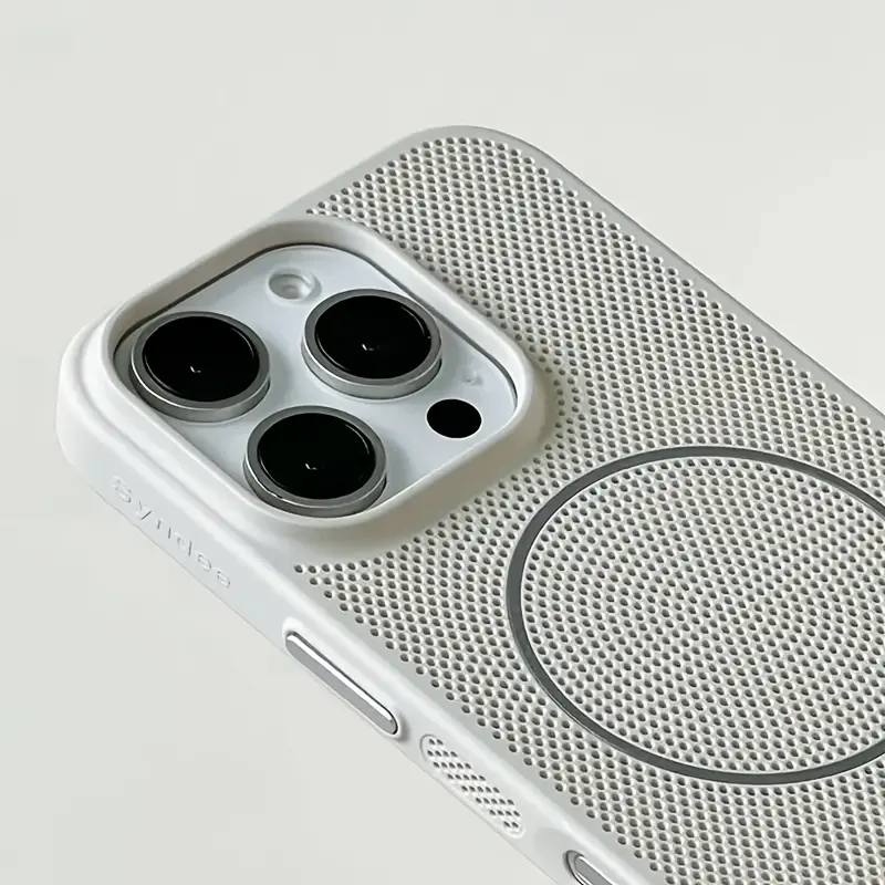 Trending Heat Dissipation iPhone Case for 12 13 14 15 16 17 Pro Max - Honeycomb Ventilation Mesh, Anti-Sweat Protective Shell, MagSafe Compatible