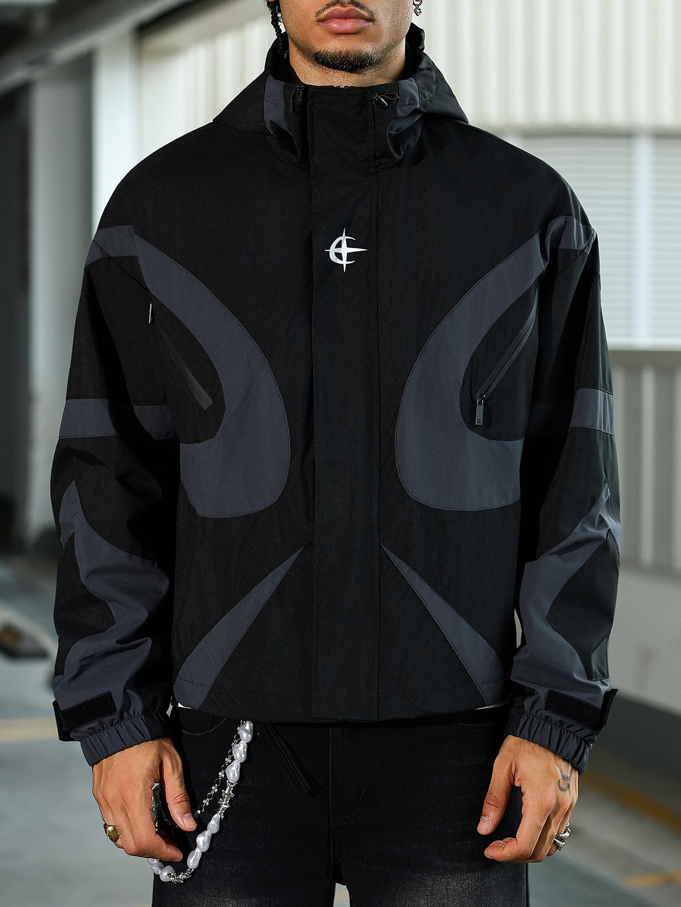 Y2K Futuristic Techwear Jacket | Grey & White Aesthetic