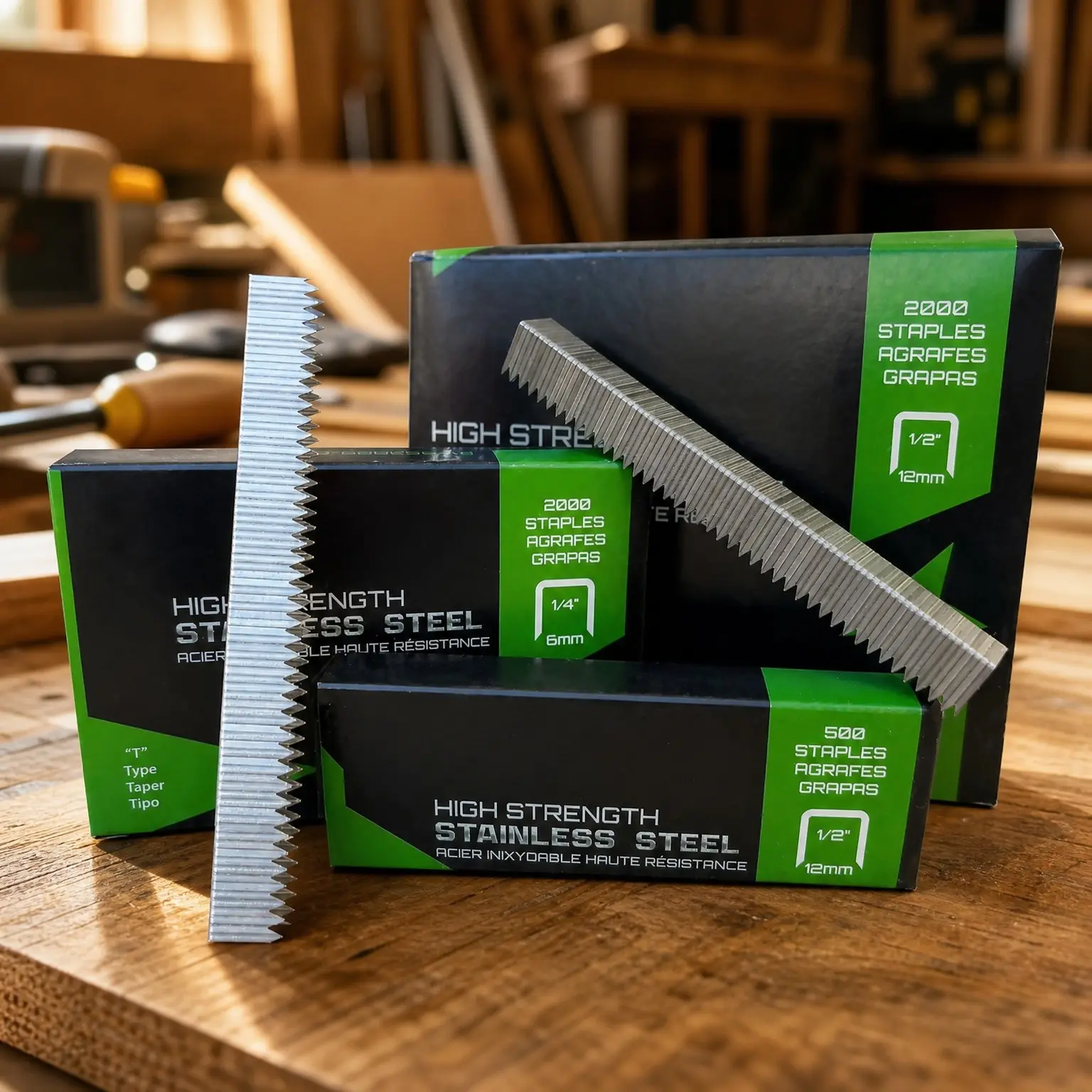 T50 Stainless Steel Staples, 1/2" Leg, 3/8" Crown, Marine Grade - 500 Count PackGift