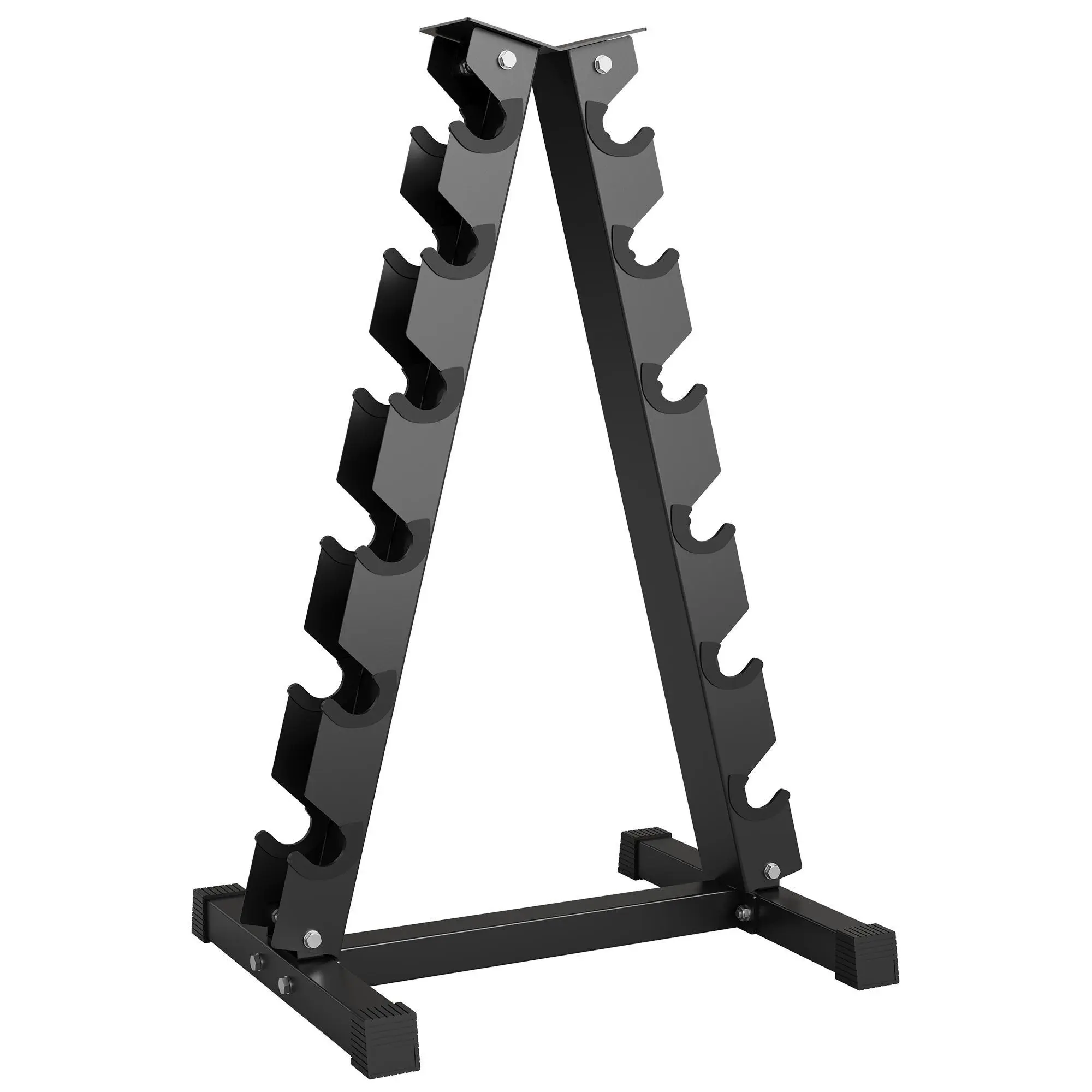 6-Tier A-Frame Dumbbell Rack Only, 800LB Capacity Heavy Duty Weight Rack for Home Gym, Space-Saving Vertical Storage Stand with Rubber Guards, Fits 5-50LB Hex Dumbbells, Compact Steel Organizer for Dumbbell Set