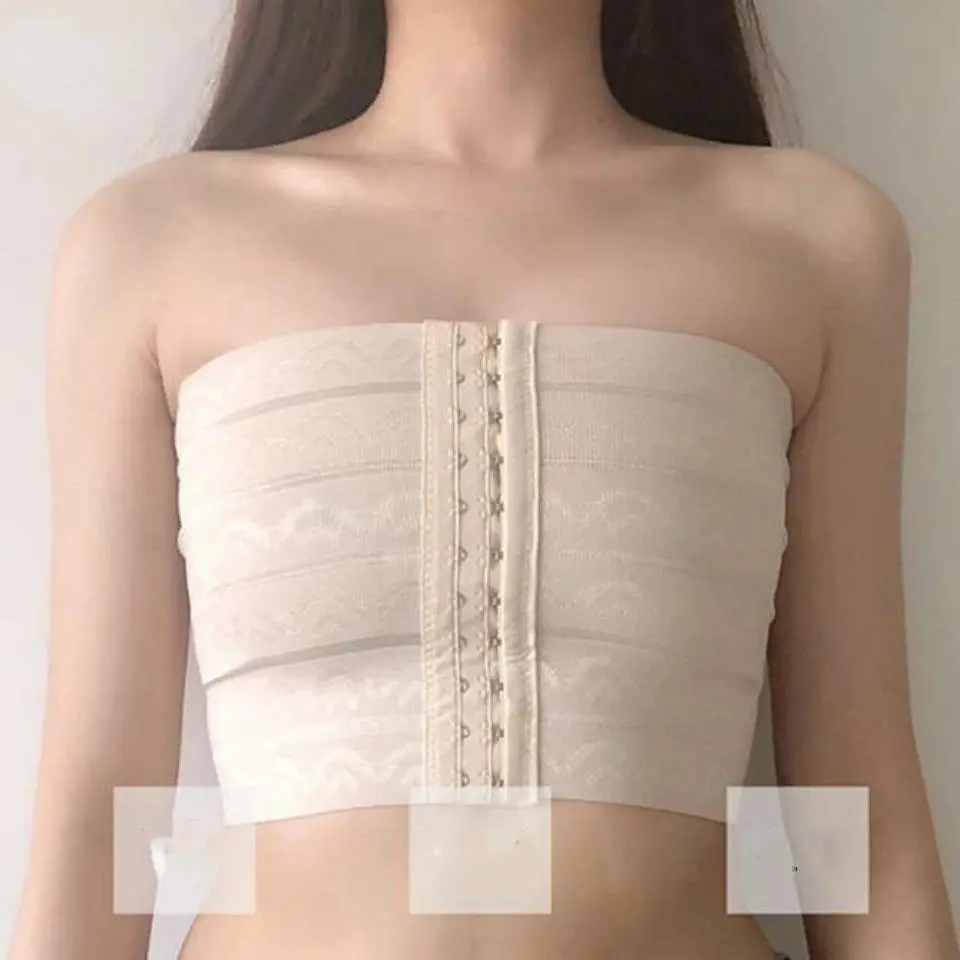 Strapless Chest Binder with Side Clasps, Breathable Polyester Compression Tube Top for Trans, Tomboy, and Cosplay, Breathable Skin, Sleeveless