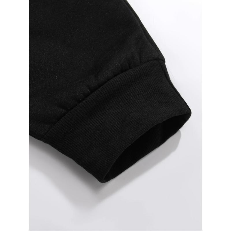 Men's Long Sleeve T-shirt and Pants Set, Spring/Autumn 2pcs set with Paris letter print round neck long sleeve T-shirt + drawstring outdoor casual sports pants set of 2 mens  fashion Clothes Fabric Activewear Polyester