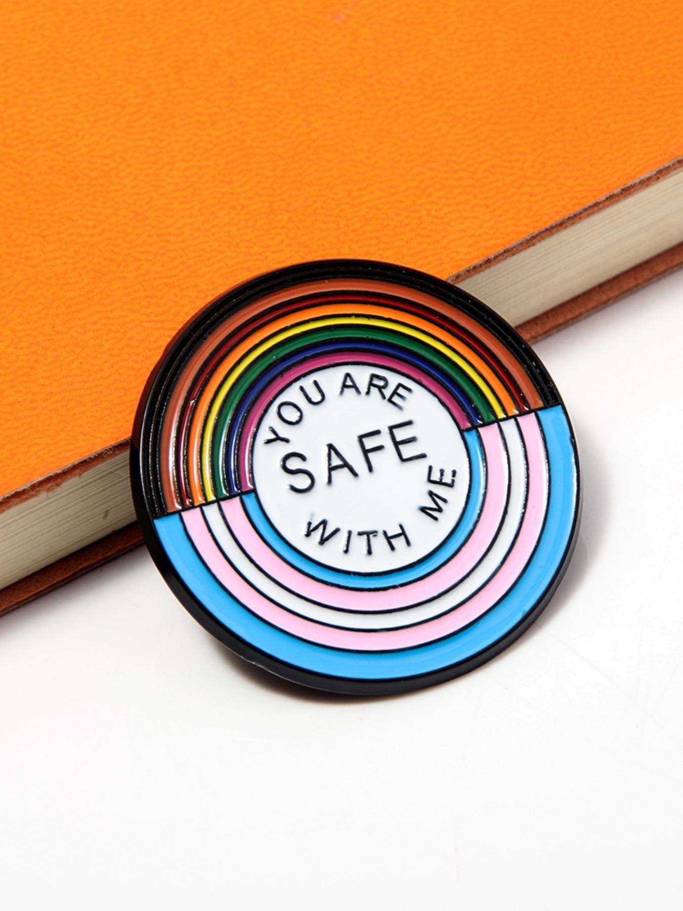 LGBTQ+ Rainbow Letter Pattern Brooch, Fashion Creative Rainbow Brooch, Unique Backpack Accessories, Suitable for Daily Wear, Fashion Gift for Friend & Family