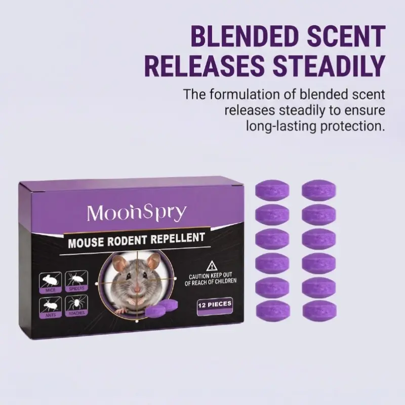 12-Pack Mouse Repellent Balls, Effective Pest Control for Home Kitchen, Easy-To-Use Rodent Deterrent Solution, Protect Your Space