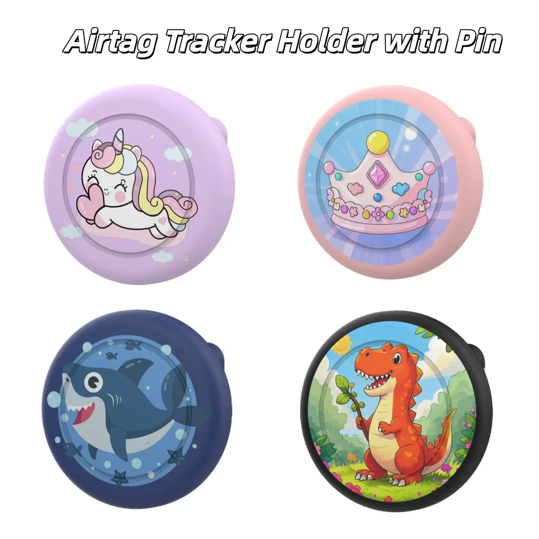 2 Pack Airtag Case Apple Airtag Tracker Holder with Protection Pin Hidden GPS Tracker Cases for Dog Cat Pets Collar Clothing Clothes Backpacks Luggage Suitcase Bags Anti Lost Safe Tracker Cover Protector for Kids Children Elderly Seniors