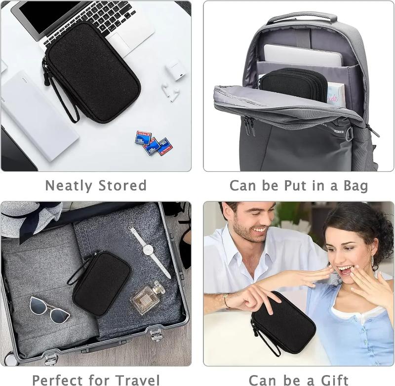 Travel Organizer Electronics Accessories Organizer Portable Waterproof Double Layers Storage Bag for Cable Hard Disk Power Bank