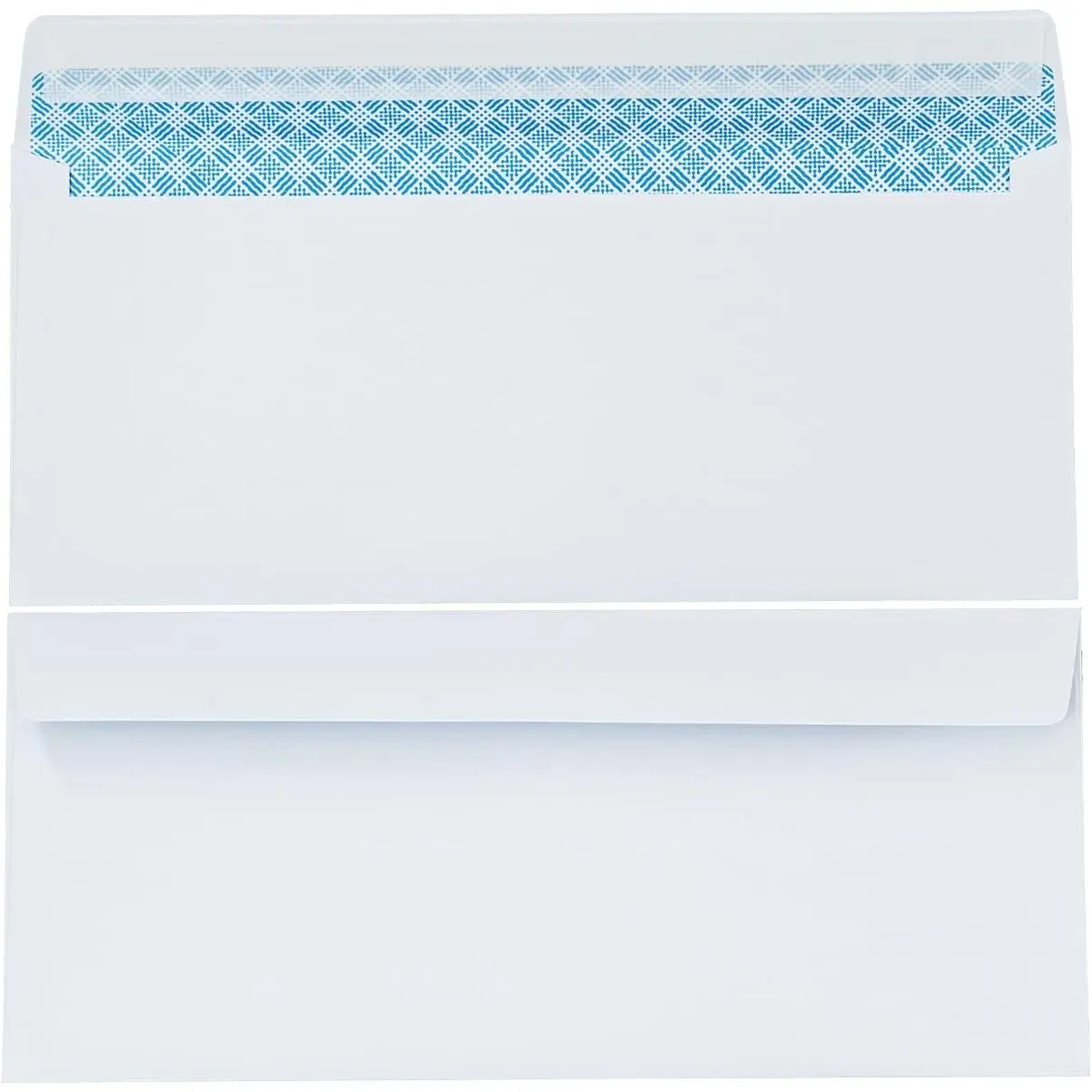 40 count Set Blank White Windowless  Envelopes With  Protection Interior Tint , Self-Seal Peel-and-Stick Closure, 9.45 x 4.13 inches Invoices Checks (Blue check envelope 40 count Set)
