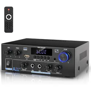 Romica AK55 Stereo Audio Amplifier, 2  500W  5.0  Audio Stereo Receivers with FM, Echo, AUX, USB, SD, MIC, Optical & Coaxial Inputs, AMP for Passive Speakers and  subwoofer
