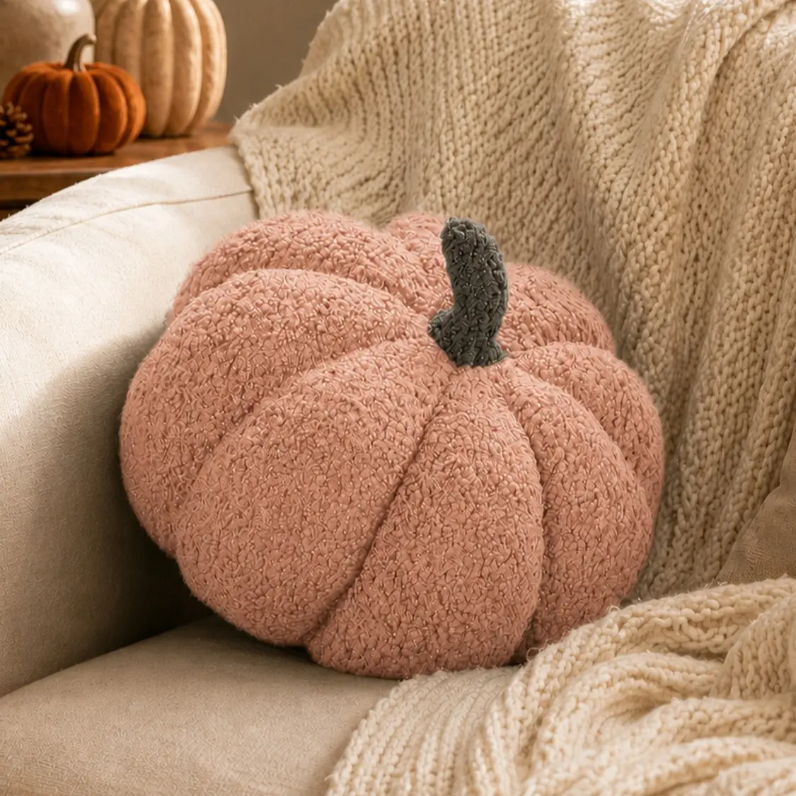 1PC Halloween Pumpkin Plush Cushion, Comfortable Fall Farmhouse Sofa Decor, Essential Home Soft Furnishings, Perfect Gift for Friends and Family