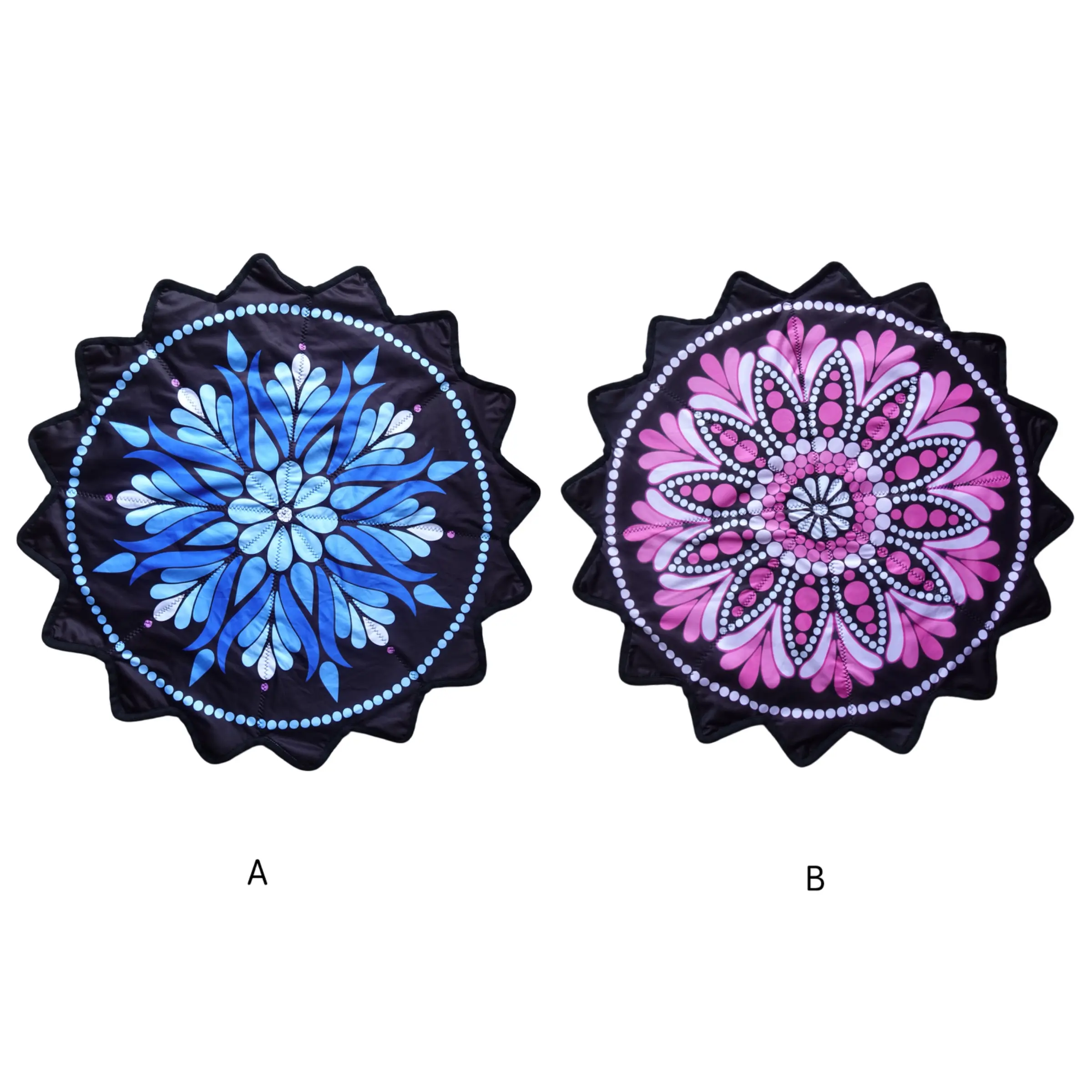 16-Point Star UV Printed Handkerchief, Dual-Sided Unique Patterns, Outdoor Sports Flying Toy, Dance Handkerchief, Flowing Stars