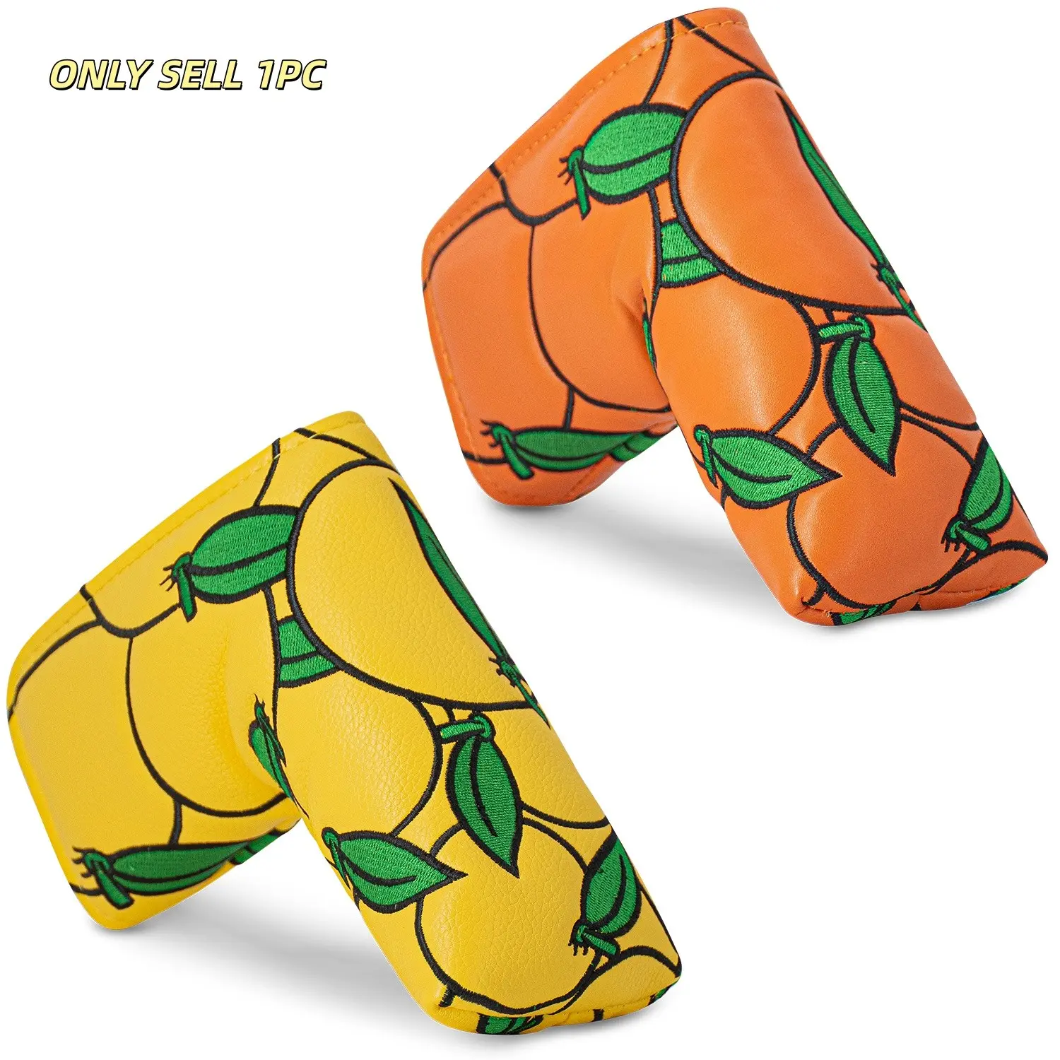 Orange Design Golf Protective Putter Cover, Durable Materials, Universal Fit for Men & Women, Premium Golf Club Protectors, Golf Accessory