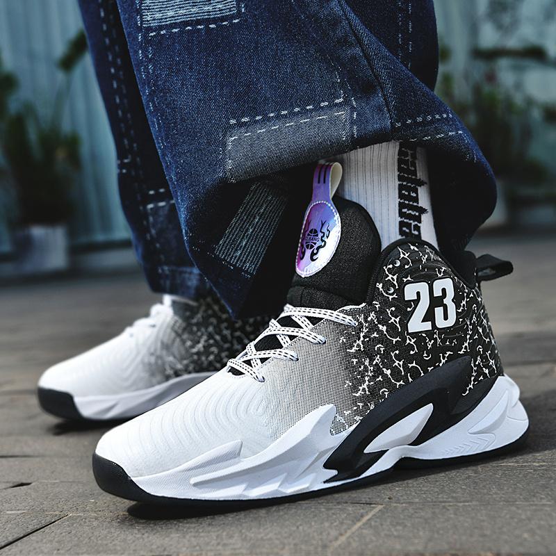 UYCEKK Men'S Gradient Color Basketball Shoes - Breathable Low-Top Sneakers with Shock Absorption, Durable Rubber Sole & Fabric Lining for Training, Running, Outdoor Sports, Basketball Gear, Athletic Footwear, Sleek Sports Design, Cushioned Support