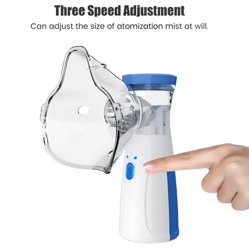 USB Portable Smart Handheld Mesh Nebulizer Machine for Adults & Kids, Adjustable Nebulization Rate & Auto-Cleaning Function, Equipped with Nebulizer Masks, Respiratory Care for Breathing Problems, Suitable for Home, Travel & Facial Skin Care