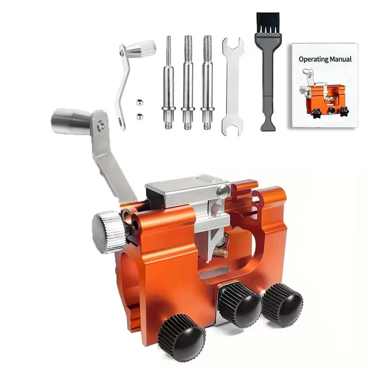 Multi-Functional Hand-Crank Chainsaw Sharpening Kit, Adjustable Blade Heads, Durable Aluminum Alloy, Easy Assembly, Complete Tool Set