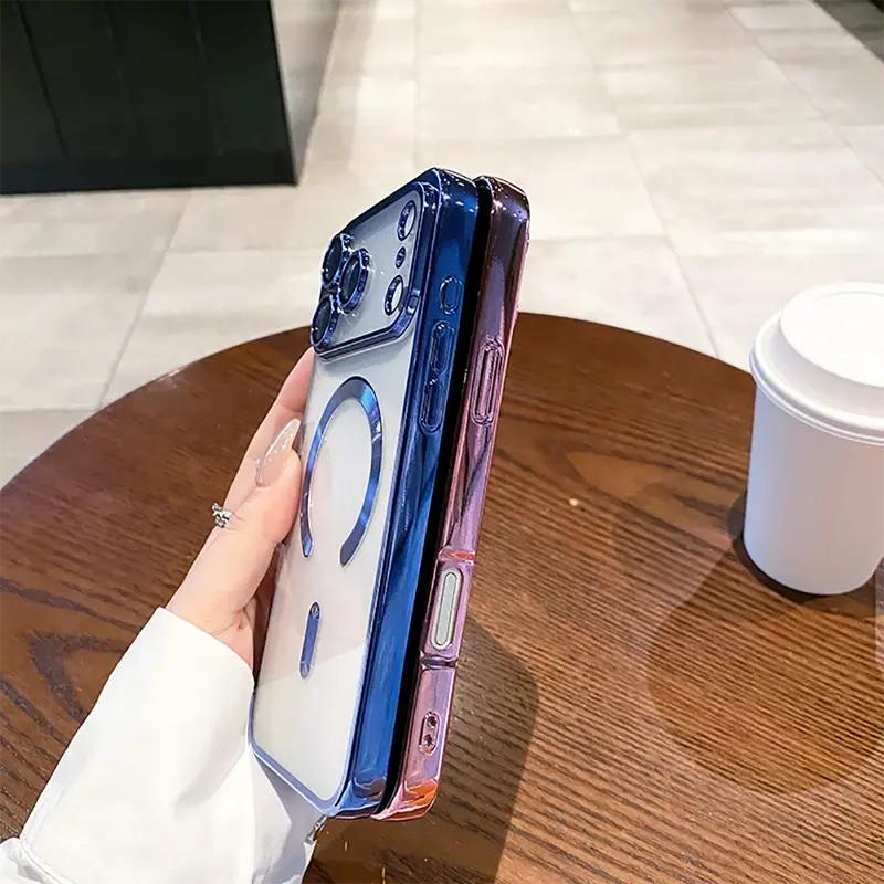 OREKROY Clear Case for iPhone 17 Pro Max 17 Air 17 Pro 17, 16 15 Pro Max,Compatible with MagSafe,with Camera Lens Protector,Slim Magnetic Soft TPU Phone Cover