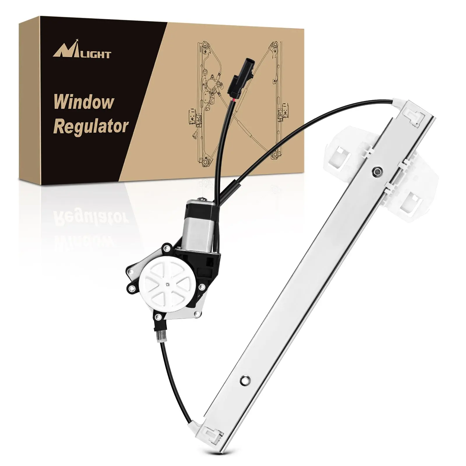 Nilight 748-912 OEM Power Window Regulator with Motor - Copper Iron, Original Fit, Plug&Play, Simple Install - Front Driver Side for Jeep Wrangler 2007-2017, JK 2018 Sport Utility