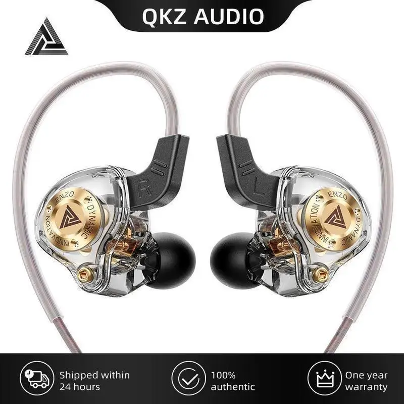 Qkz ENZO 2026 HiFi Wired Earphones - High Performance Earbuds, Gaming Wired Earbuds, Headset with Noise Cancellation, Mic, 8D Stereo Sound, Bass Boost for Sports, Gaming,summerwins
