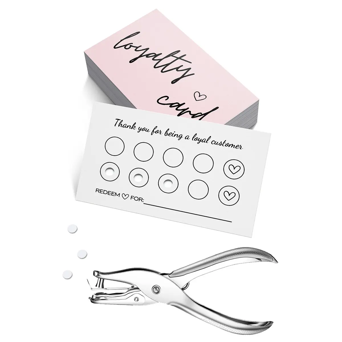 50 Loyalty Punch Cards, 5-10 Punch Reward System, Ideal for Retail Stores, Cafes, Salons, Small Businesses, Customer Engagement Tool