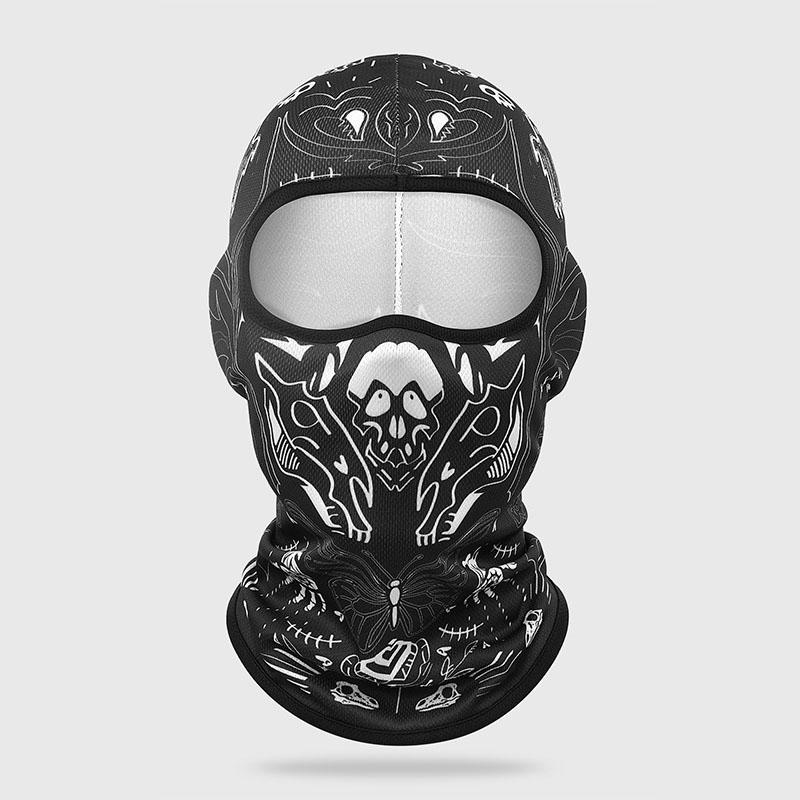 1pc Stylish Paisley Series Balaclava - Breathable, Hand-Washable Polyester Full-Face Mask with Eye Holes, Ideal for Outdoor Activities in Summer & Winter, Black