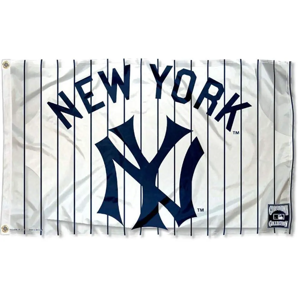 New York Yankees Vintage Large Flag - 60x90cm/2x3ft, Fade & Weather Resistant, Retro NY Logo Banner with Metal Grommets, Lightweight, High-Quality Print for Decoration, Party, Camping, Garden Outdoor Decor, Wall