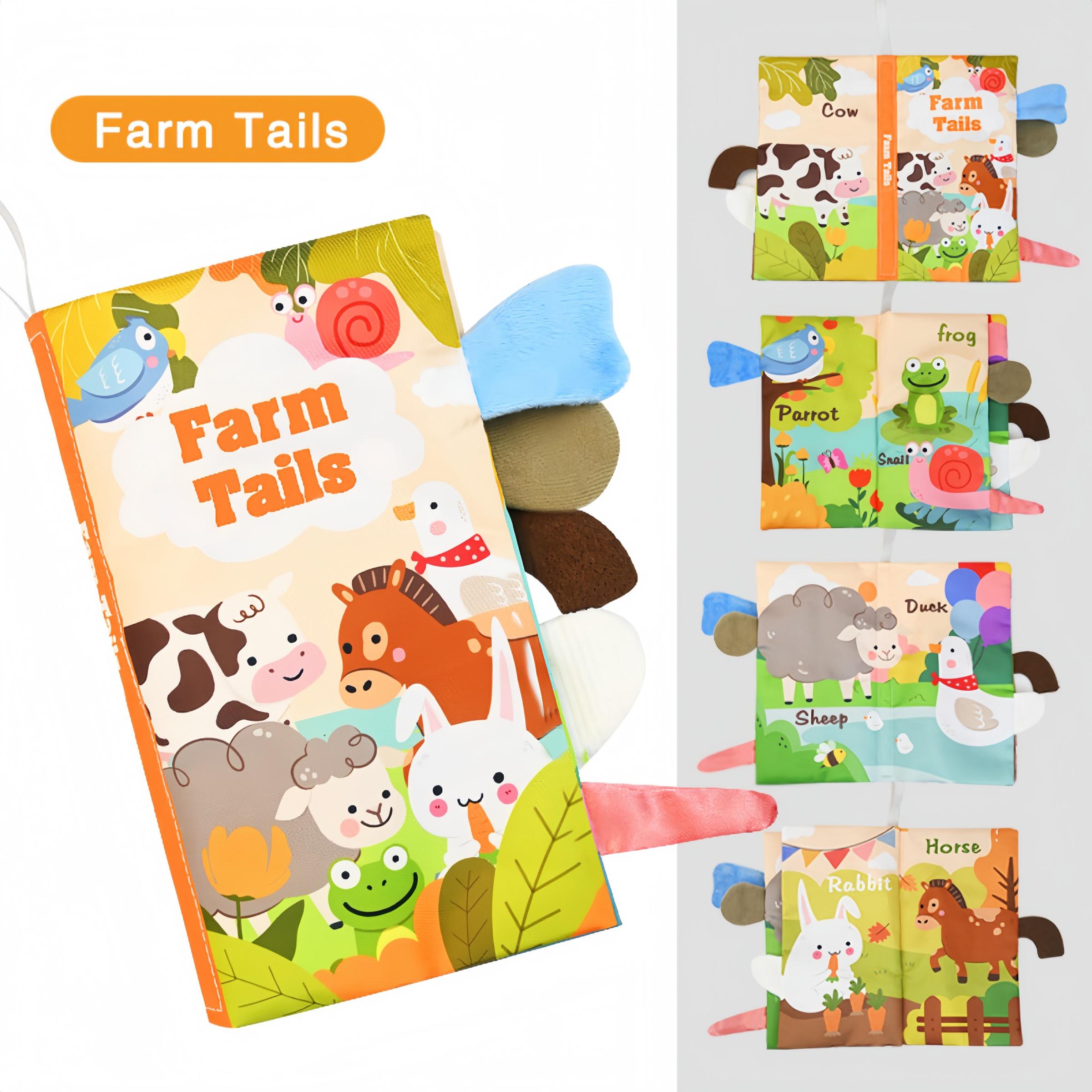 Cloth Book Early Education Toy, Tear-Resistant 3D Tail Book, Bite-Safe Learning Book, Preschool Learning Book, Various Themes, Ideal Daily Teaching Aid