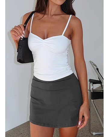 Imily Bela Women's Mini Skirt Sexy High Waist Split Hem Stretch Fitted Pencil Bodycon Skirts Imily Bela Women's Mini Skirt Sexy High Waist Split Hem Stretch Fitted Pencil Bodycon Skirts