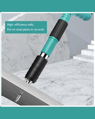 Concrete Nail Gun Kit with 50pcs Nails 5 Speed Adjustable Manual Steel Nail Gun for Red Brick & Concrete Walls Portable Impact Nailgun Metal Low Noise Household Decor