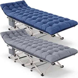Camping Cot for Adults 2 Pack, 28" Folding Camping Cots Heavy Duty 800 LBS Static / 600 LBS Moving, 2 Inch Padded Cushion, 1200D Oxford Portable Sleeping Cot Bed for Tent RV Hunting Guest Room