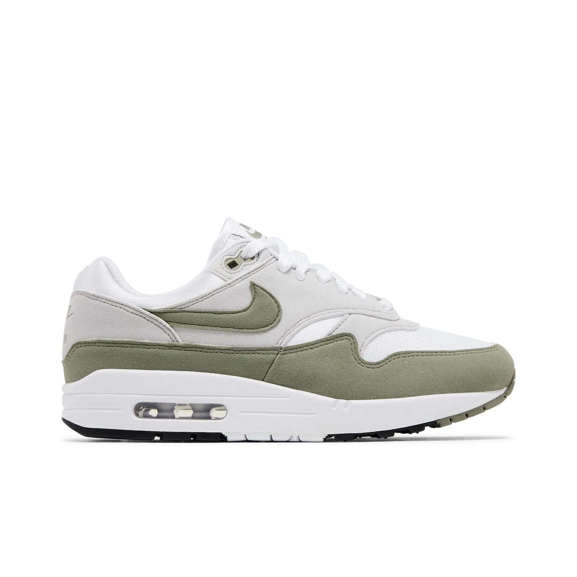 Nike Womens Air Max 1 'Light Army' (women's sizes) White/Light Army/Neutral Grey/Black running shoes DZ2628 112