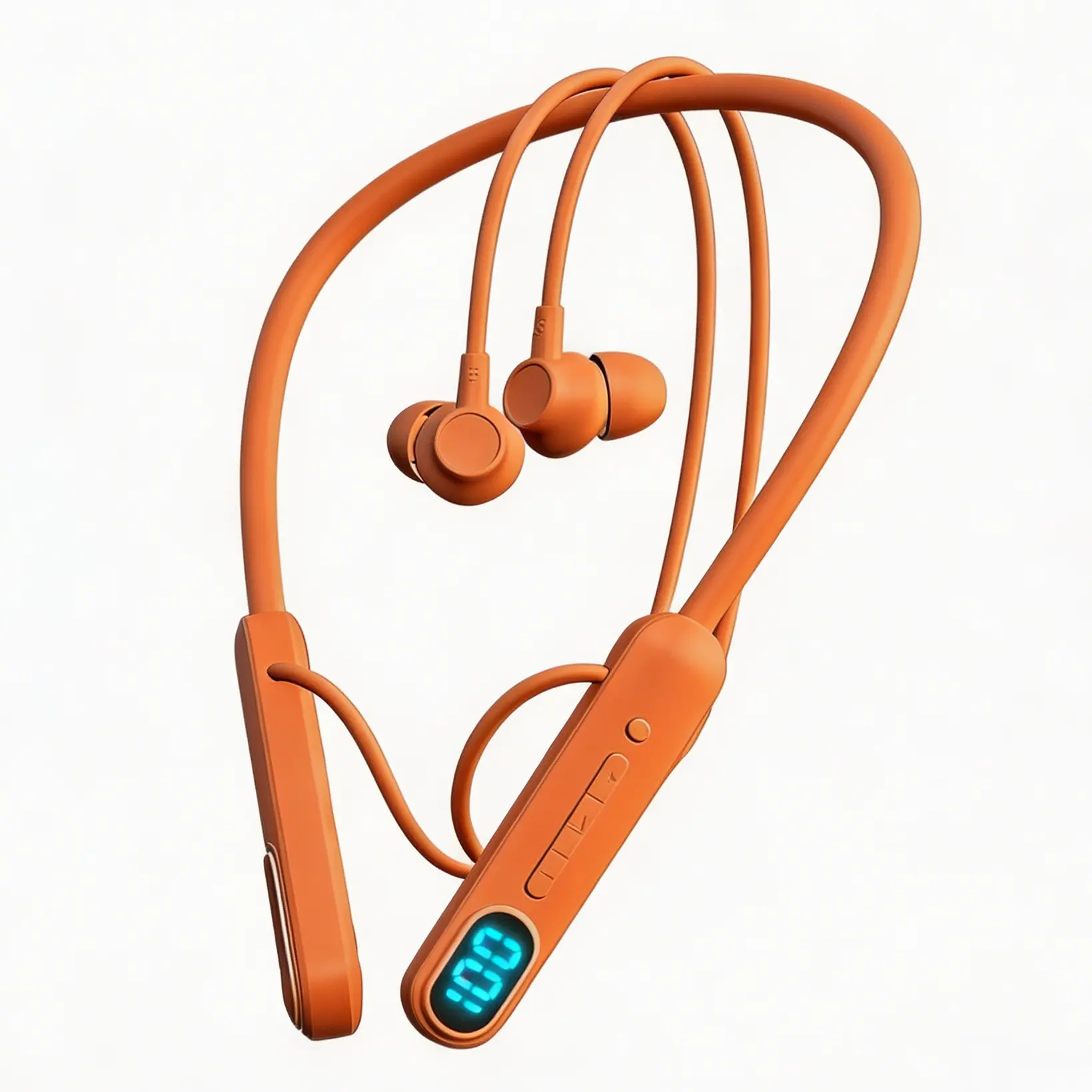 Wireless Bluetooth Earbuds with Magnetic Storage Ushaped Neckband IPX4 Waterproof 48H Battery LED Display Sport Headset for Gaming Running Fitness