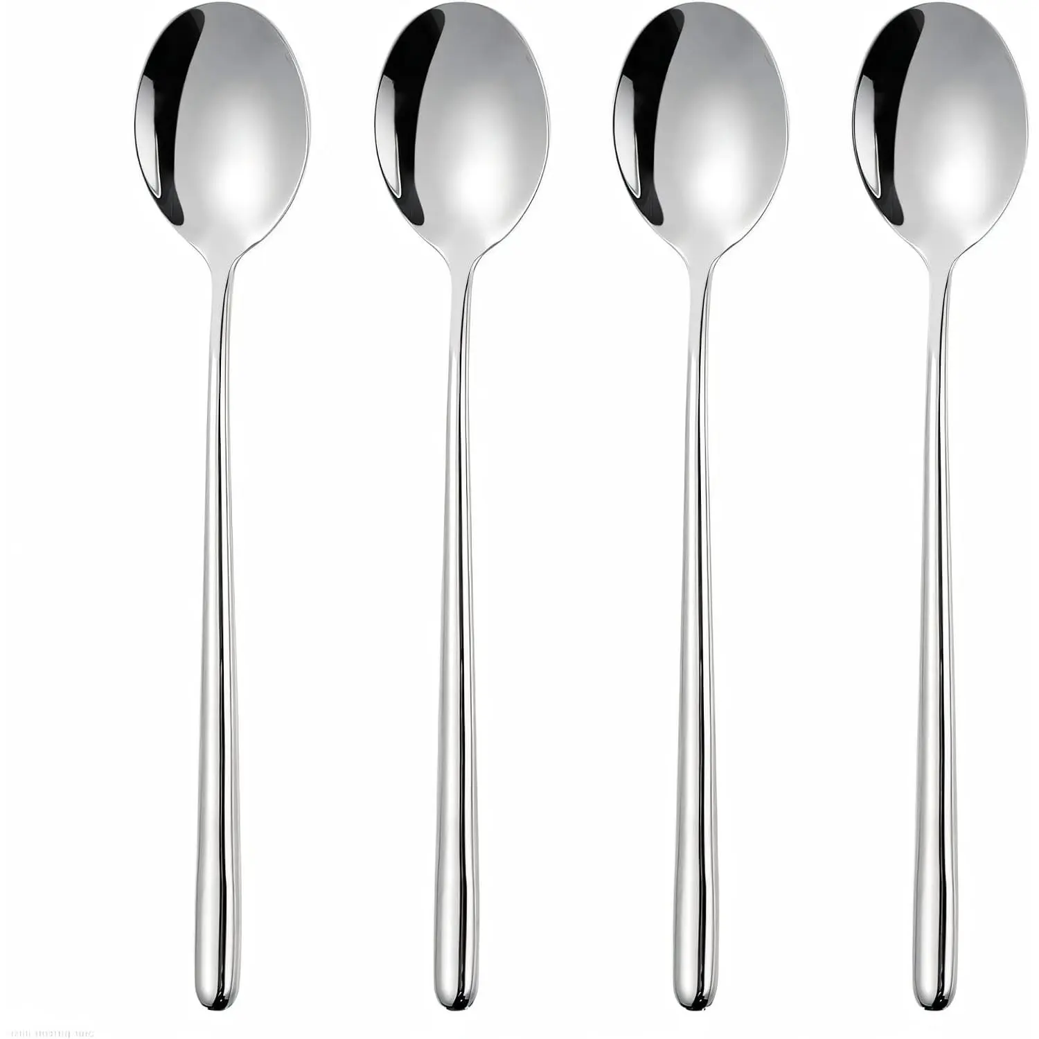 Korean Spoon,Stainless Steel Table Spoons,8.15 inch Long Handle Dinner Rice Soup Spoon Set for  Kitchen Restaurant - 4 count