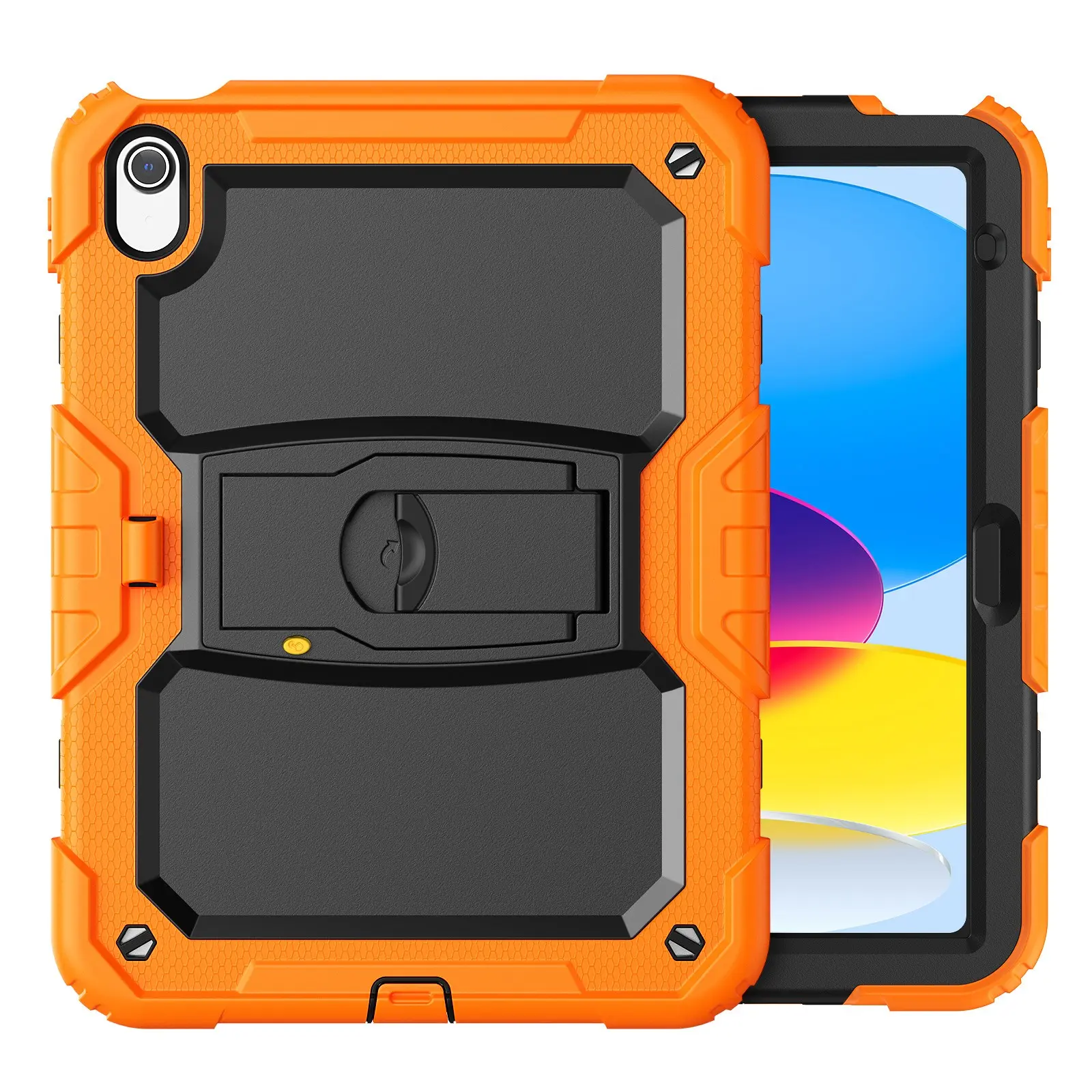 Heavy Duty iPad 10th/11th Gen Case (2022/2025) with Auto Pop-Up Stand & Pencil Holder, Military-Grade Shockproof Rugged Cover for iPad 10.9" A2696 & iPad A16 A3354, Hidden Kickstand, iPad Accessories, Protective Tablet Cover