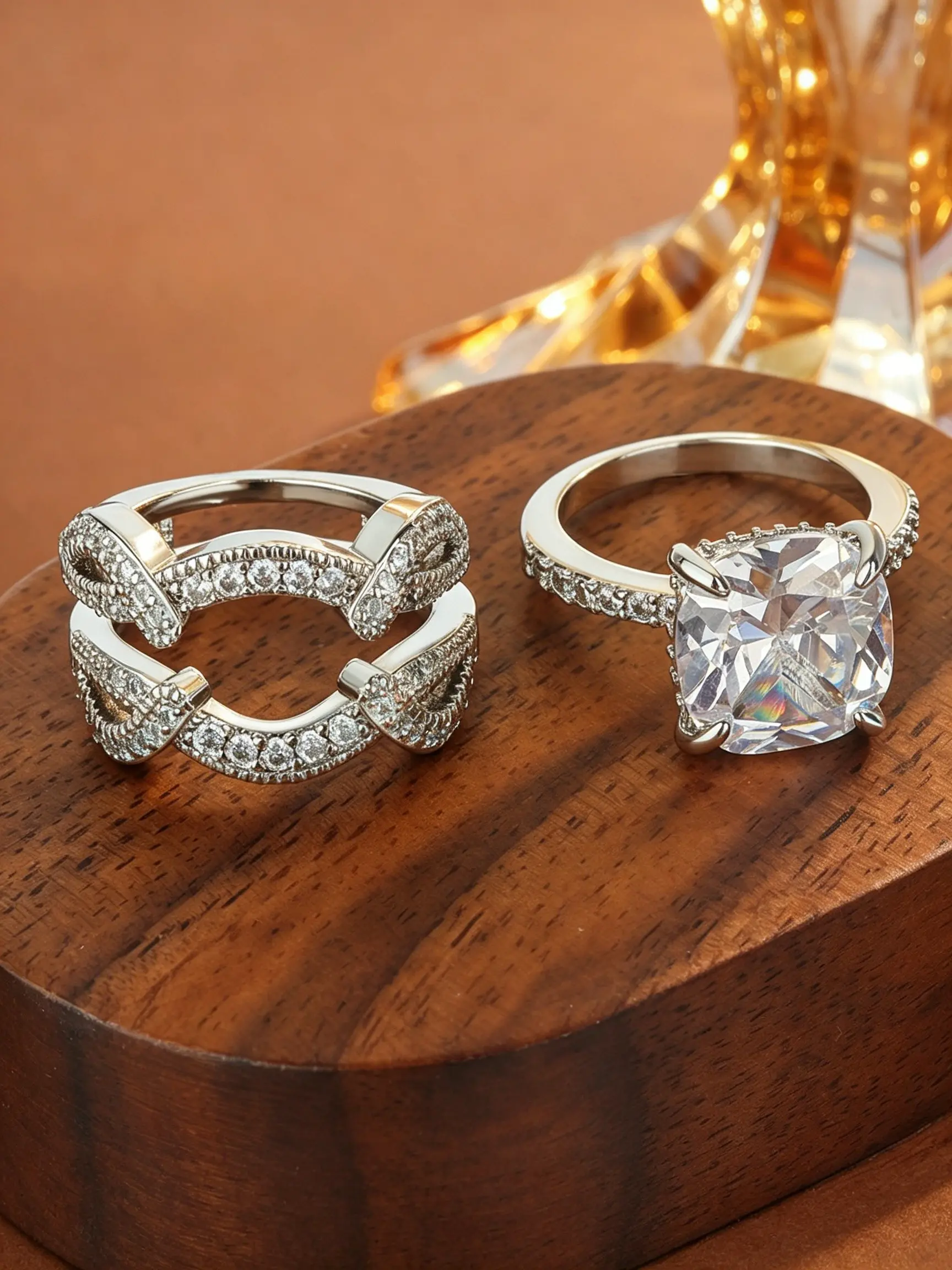 Micro-Set Sparkling Diamond Stackable Ring Set, Perfect for Couples and Friends, Everyday Versatile Anniversary Gift, Dainty Stacking Rings
