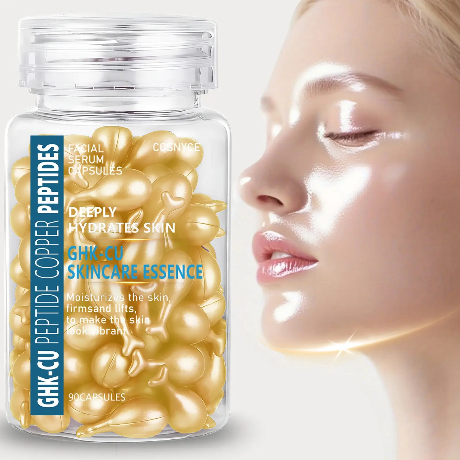 90 Capsules Collagen Face Essence, Deep Hydration, Boosts Skin Vitality, Suitable for All Skin Types, Liquid Form, 24-Month Shelf Life