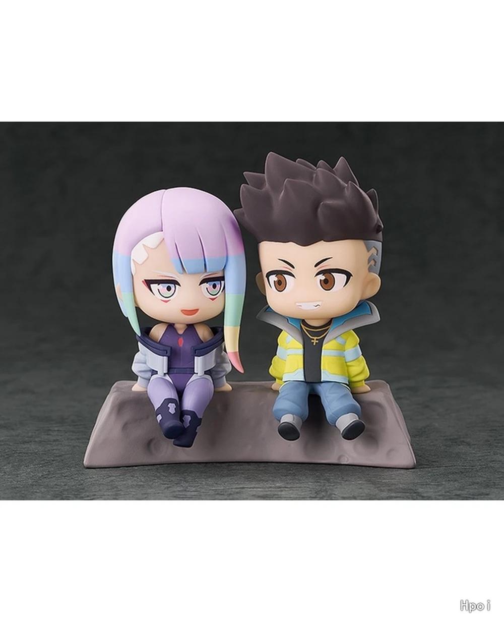 8CM Anime Cyberpunk: Edgerunners Figure David Martinez Lucy Qset To The Moon Sitting Figure Toy Acton Figure Set Doll Gift