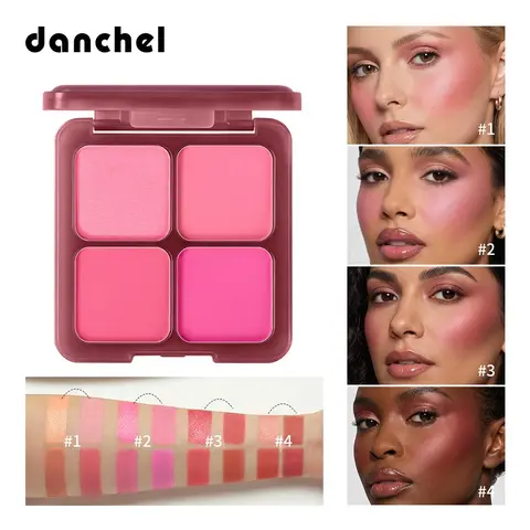 Soft-Focus Blush & Highlight Palette, 3 Matte Blushes + 1 Highlighter, Silky Blendable Buildable Color, Filtered Glow Finish, Multiple Shades for Daily Wear, Dates & Everyday Makeup, Everyday Makeup Products