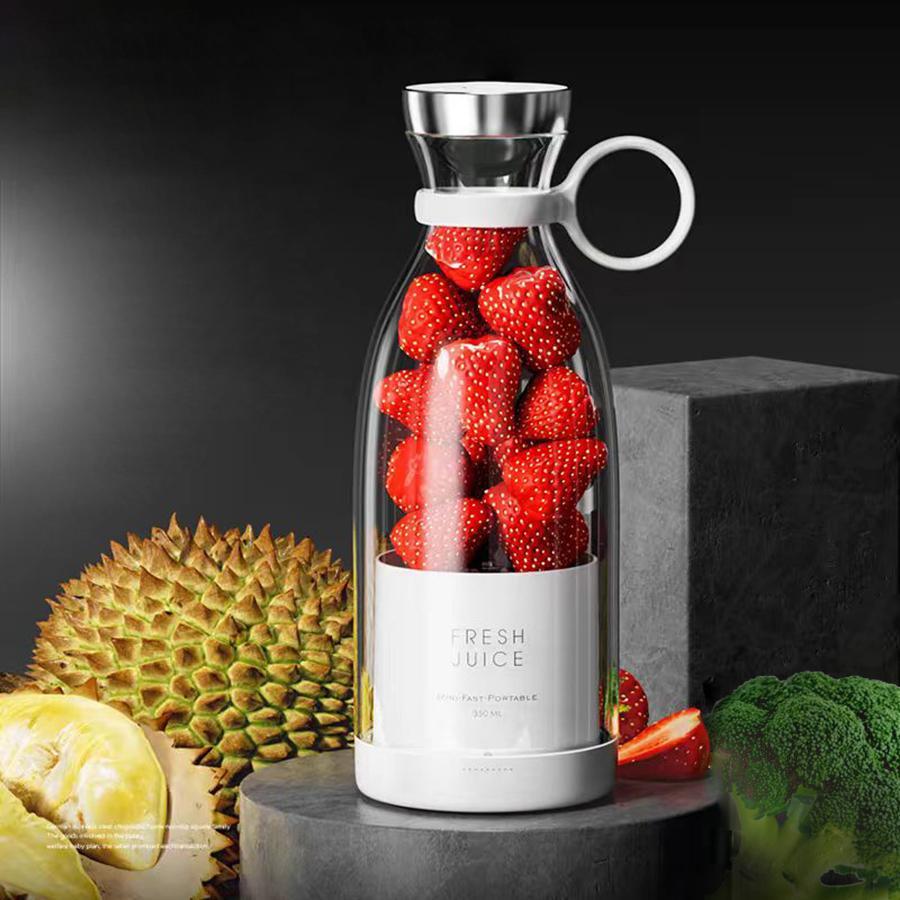 Portable Mini Fruit Blender, 1 Count USB Rechargeable 350ML Electric Juicer, Multifunctional Juicer & Blender for Shakes, Smoothies Blenders, Home & Travel Use