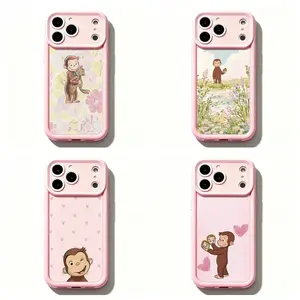 TY-Curious Georgeee Floral Garden Phone Case,Whimsical Nostalgic Kids Art Cover For iPhone 11 12 MINI 13 MINI 14 15 16 17 Air Pro Max for Samsung S26 S25 S24 S23 S22 S21 Case, Gift for her/him/fans,Cute Monkey Cartoon Phone Case