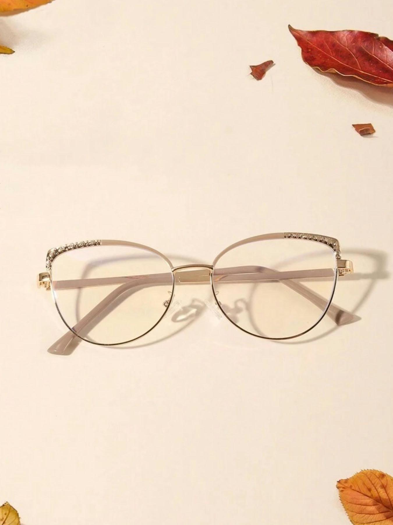 Women's Vintage Cat Eye Frame Eyeglasses, Blue Light Blocking Eyeglasses for Everyday Use, Fashionable Frames Glasses, Fashion Accessories for Outdoor Activities