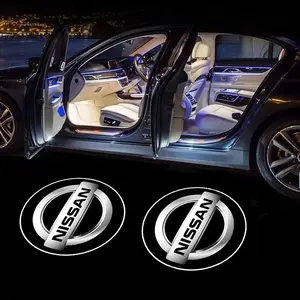 2pcs Car Door Welcome Light HD LED Projector Lamp, for Nissan Almera Qashqai X-Trail Altima Note Tiida Patrol, Auto Styling Decoration Accessories Car Welcome Lights