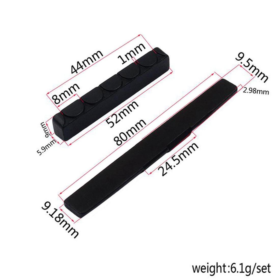 Classical guitar ebony top nut (52x6x9mm) + bottom nut (80x3x9/8mm)