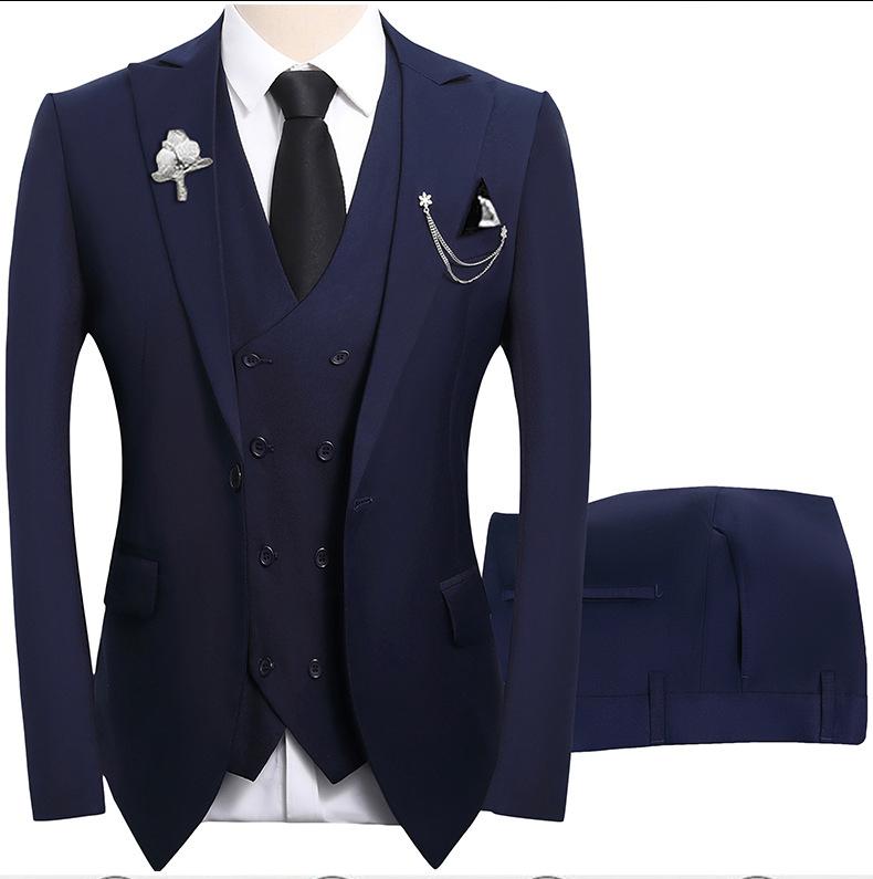 Cross-border New Three-piece Groom Suit Banquet Men's Suit Wedding Dress Amazon Foreign Trade Groomsmen Suit