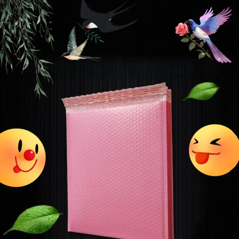 100 piece set of fashionable light pink bubble envelopes (18x20cm) with durable self sealing lining, making it an ideal choice for transporting cosmetics, jewelry, small commodities, and commercial transport bags