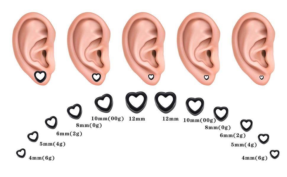 FASACCO 98 Count Ear Stretching Kit 14G-00G Ear Gauges Expander Set Acrylic Tapers and Plugs & Silicone Tunnels Taper Spiral Tapers Gauges for Ears