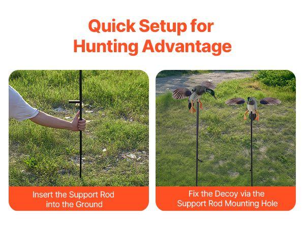 VEVOR Spinning Wing Motion Duck Decoy Outdoor Realistic Teal Decoys for Hunting 1-Pack