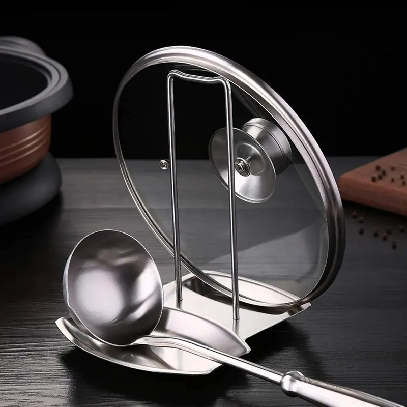 Durable Stainless Steel Pot Lid Rack - Detachable Pan Cover Shelf, Pan Protector Utility Racks, Easy-to-Clean Kitchen Multifunctional Holder for Spatulas, Spoons, Corrosion & Heat Resistant Home Organizer Accessory